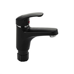 Смеситель для раковины, шаровый, из высокопрочного пластика АБС, цвет ЧЕРНЫЙ. - фото 39782