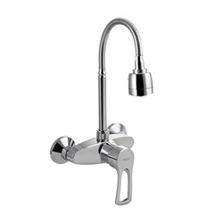 Смеситель для мойки и раковины ОТ СТЕНЫ, с верхним гибким изливом, шаровый - фото 40916