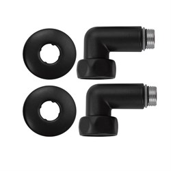 Американка, чёрная, угловая к полотенцесушителю, 1х1/2 г/ш - фото 41535