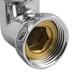 Американка хромированная, угловая, к полотенцесушителю, 1х1 г/г - фото 41571