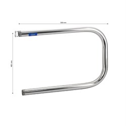 Полотенцесушитель П-образный 400х500 мм, труба - "1" x 2 мм, нержавеющая сталь, полированная - фото 41624