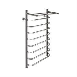 Полотенцесушитель СКОБА с ПОЛКОЙ, 500х1000 мм, труба - "1" x 2 мм, нержавеющая сталь, полированная - фото 41696