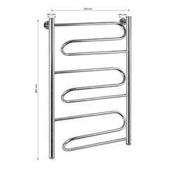 Полотенцесушитель ЮПИТЕР - Лиана, 500х850 мм, труба - "1" x 2 мм, нержавеющая сталь, полированная - фото 41717