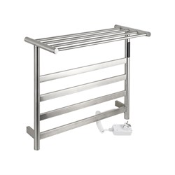 Полотенцесушитель электрический, 510 х 575 х 220 мм, лесенка на 4 перекладины с полкой, 75 W, из нержавеющей стали, сенсорное управление с таймером до 24 часов, цвет САТИН. - фото 41842