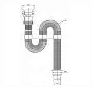 Гофросифон Kopfgescheit VIRPlast 311 1-1/4"х40/50 мм