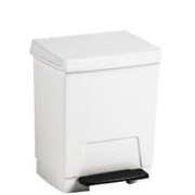 Контейнер для мусора пластиковый белый 8 л.с педалью