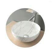 Раковина накладная круглая 400x400x145 мм SPIN 40 23594 мрамор белый