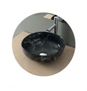 Раковина накладная круглая 400x400x145 мм SPIN 40 23595 мрамор чёрный