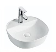 Раковина накладная овальная, с полочкой для смесителя 405x405x120 мм SPIN 40 CG. 23541 белый