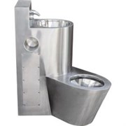 Туалет из нержавеющей стали с умывальником COMBI антивандальный левый настенный, шт