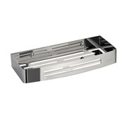 Полочка для флаконов  - прямоугольная, с литым дном, из нержавеющей стали ХРОМ