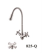 Смеситель для кухни с гибким поворотным изливом  D151825-Q,  хром