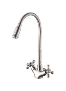 Смеситель для кухни  с гибким поворотным изливом  D153810-Q,  хром
