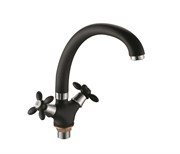 Смеситель для кухни с  поворотным изливом  D153808-A,  чёрный, матовый