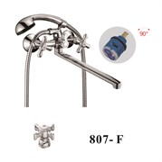 Смеситель для ванны с плоским изливом D146807-F,  хром