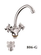 Смеситель для кухни с поворотным изливом, керамическая ручка D156806-G,  хром