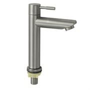 Кран на одну воду, литой корпус, из нержавеющей стали марки SUS 304, цвет САТИН.