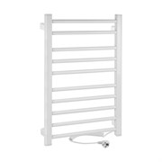 Полотенцесушитель электрический, ЛЕСЕНКА, 500 х 800 х 90 мм,10 перекладин, 115 W, из алюминия, цвет БЕЛЫЙ.