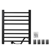 Полотенцесушитель электрический, ЛЕСЕНКА, 500 х 600 х 100 мм, 8 перекладин, 92 W, из алюминия, цвет ЧЕРНЫЙ.